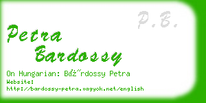 petra bardossy business card